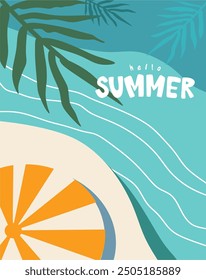 Colorful Summer background layout design. Potrait poster, greeting card, Summer vibes background vector.