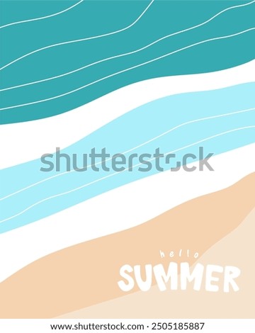 Colorful Summer background layout design. Potrait poster, greeting card, Summer vibes background vector.