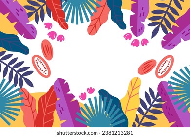 Colorful summer background with leaves vector design in eps 10