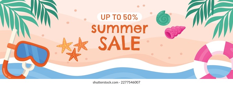 Colorful Summer background. summer sale template. vector illustration design. summer Sale promotional vector illustration. Design for social media banner, poster, email, newsletter, ad, leaflet.