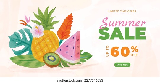 Colorful Summer background. summer sale template. vector illustration design. summer Sale promotional vector illustration. Design for social media banner, poster, email, newsletter, ad, leaflet.