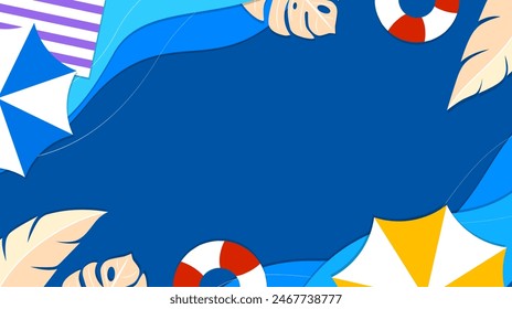 Colorful summer background. Summer seasonal geometric banner. Vector illustration