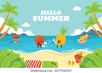Colorful Summer background. vector illustration design.