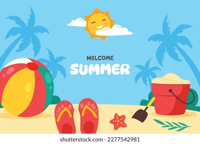 Colorful Summer background. vector illustration design.