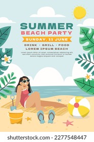 Farbiger Sommerhintergrund. Vektorgrafik-Design.