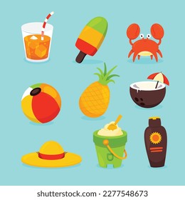 Colorido fondo veraniego. diseño de ilustración vectorial.