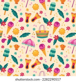 Arrière-plan Coloré Été. création d'illustration vectorielle.