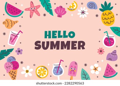 Colorful Summer background. vector illustration design.