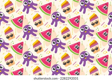 Colorido fondo veraniego. diseño de ilustración vectorial.