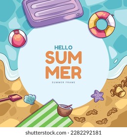 Colorido fondo veraniego. diseño de ilustración vectorial.
