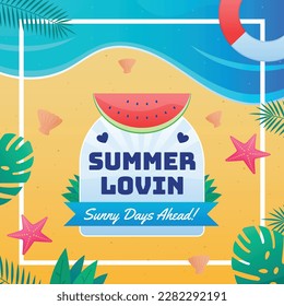 Farbiger Sommerhintergrund. Vektorgrafik-Design.