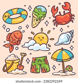 Colorful Summer background. vector illustration design.