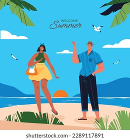 Colorful Summer background. vector illustration design.