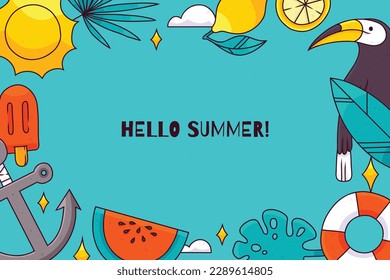 Colorful Summer background. vector illustration design.