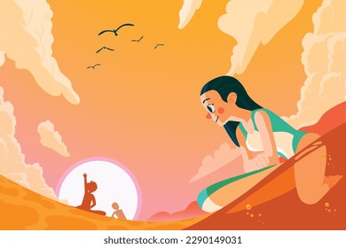 Colorful Summer background. vector illustration design. summer elements. summer time. Summer concept design. colorful design.