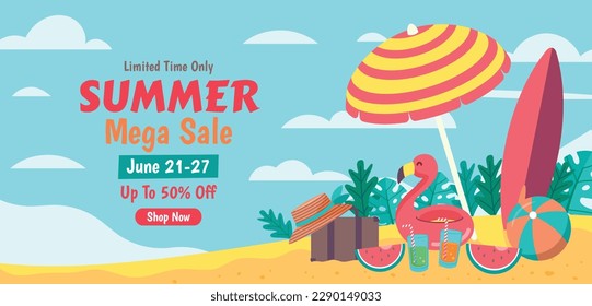 Colorful Summer background. vector illustration design. summer elements. summer time. Summer concept design. colorful design.