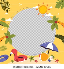 Colorful Summer background. vector illustration design. summer elements. summer time. Summer concept design. colorful design.