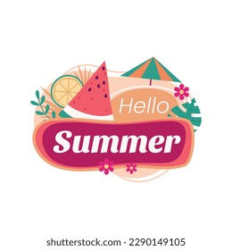 Colorido fondo veraniego. diseño de ilustración vectorial. elementos de verano. verano. Diseño conceptual de verano. diseño colorido.