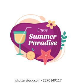 Colorful Summer background. vector illustration design. summer elements. summer time. Summer concept design. colorful design.