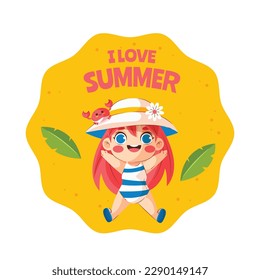 Colorful Summer background. vector illustration design. summer elements. summer time. Summer concept design. colorful design.