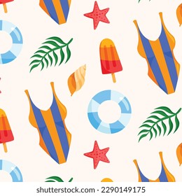 Colorful Summer background. vector illustration design. summer elements. summer time. Summer concept design. colorful design.