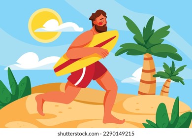 Colorful Summer background. vector illustration design. summer elements. summer time. Summer concept design. colorful design.