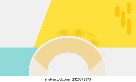 Colorful Summer banner product display cylindrical shape podium geometric poster design empty space.
