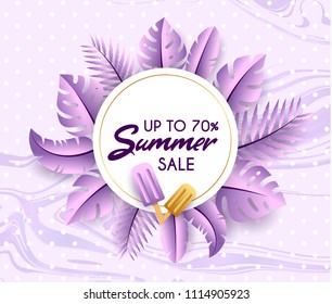 Colorful Summer banners, tropical backgrounds set with palms, leaves, sea, clouds, sky, beach colors. Beautiful Summer Time cards, posters, flyers, party invitations. Summertime template collection.