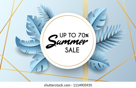 Colorful Summer banners, tropical backgrounds set with palms, leaves, sea, clouds, sky, beach colors. Beautiful Summer Time cards, posters, flyers, party invitations. Summertime template collection.