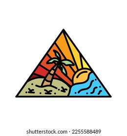 Colorful Summer Beach Logo Vector Design Graphic Emblem