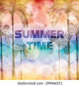 Colorful summer beach template bright color