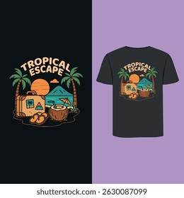 Colorful Summer Beach Vibes t-shirt design.
