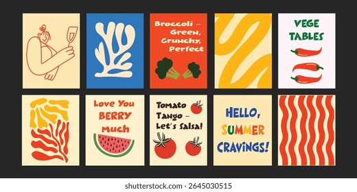 Banner de bistrô colorido de verão com designs estéticos combinando ilustrações florais e mensagens doces. Perfeito para marca de estilo de vida, cafés ou mercados ecológicos.