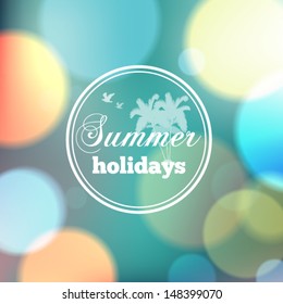 Colorful summer bokeh background with circles of light