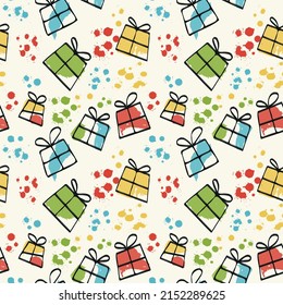 Colorful summer children's bright seamless background. vector caricature illustrations