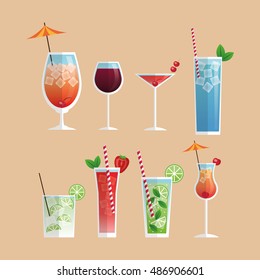 Colorful Summer cocktail design