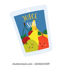 Caixas de bebidas frias coloridas de verão e garrafas com diferentes sabores de frutas