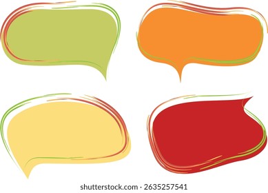 colorful summer edition palette art doodle speech bubbles set
