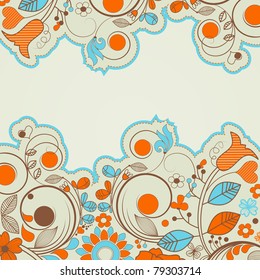 Colorful summer floral frame
