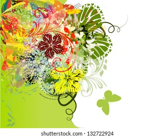 colorful summer flowers abstraction
