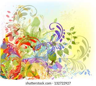 colorful summer flowers abstraction