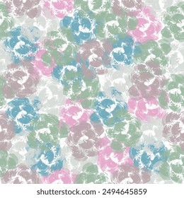 Colorful summer flowers seamless pattern designed with watercolor. Fucsia color background dominant.