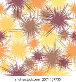 Colorful summer flowers seamless pattern designed with watercolor. Fucsia color background dominant.