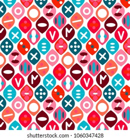 Colorful summer geometric seamless background pink