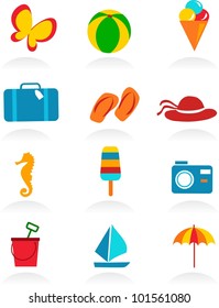 colorful summer icons