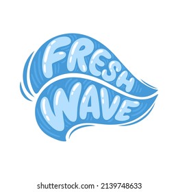 Colorful summer lettering in modern style. Hand-drawn holiday decoration. Isolated vector illustration design with summer elements. Fresh wave text. Vector typography.