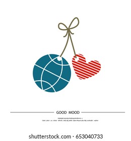 Colorful  summer logo element in a flat style