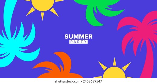 colorful summer party greeting card background