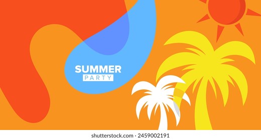 colorful summer party greeting card template background