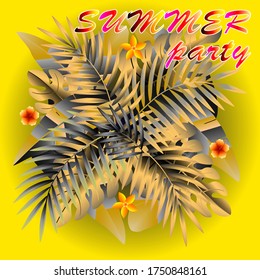 Colorful summer party lettering concept free vector